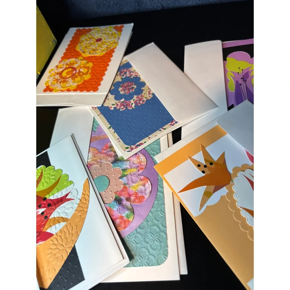 Handmade Greeting Card Lot Assorted Embossed Floral Animal Mixed Media 40 +